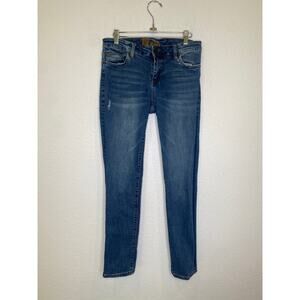 Kut From The Kloth Skinny Denim Medium Wash Blue Jean Mid Rise Whiskers EUC Sz 4